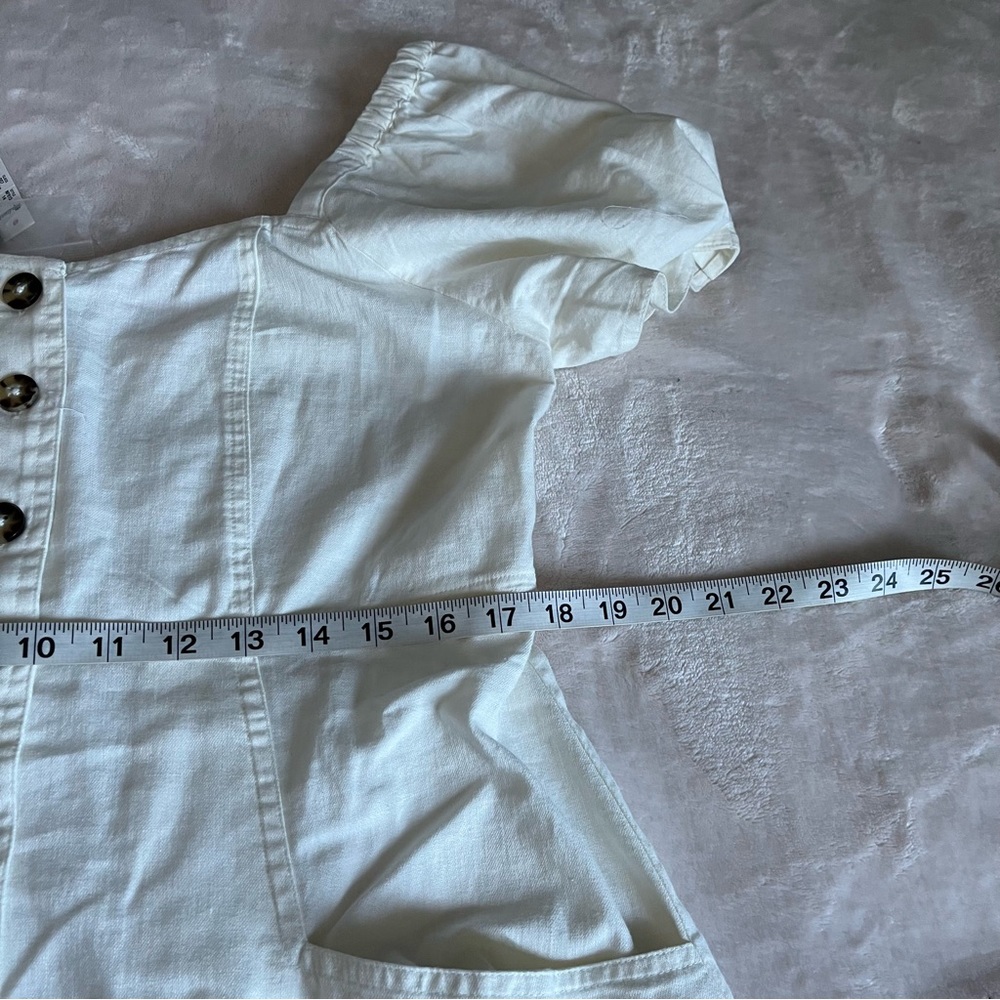 Sold! ❤️Madewell Linen-Cotton Puff-Sleeve Mini Dress - Picture 11 of 15